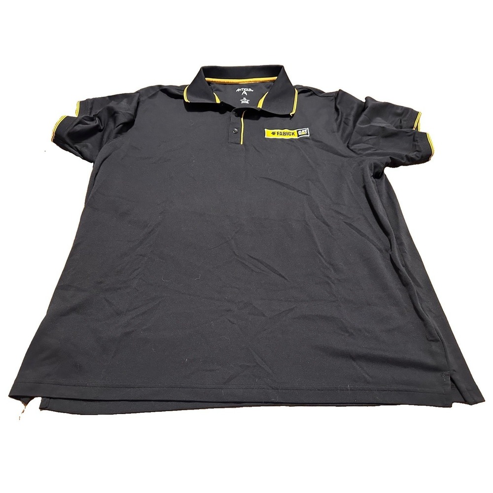 Caterpillar CAT Fabick Polo Shirts Mens XL Black Short Sleeve